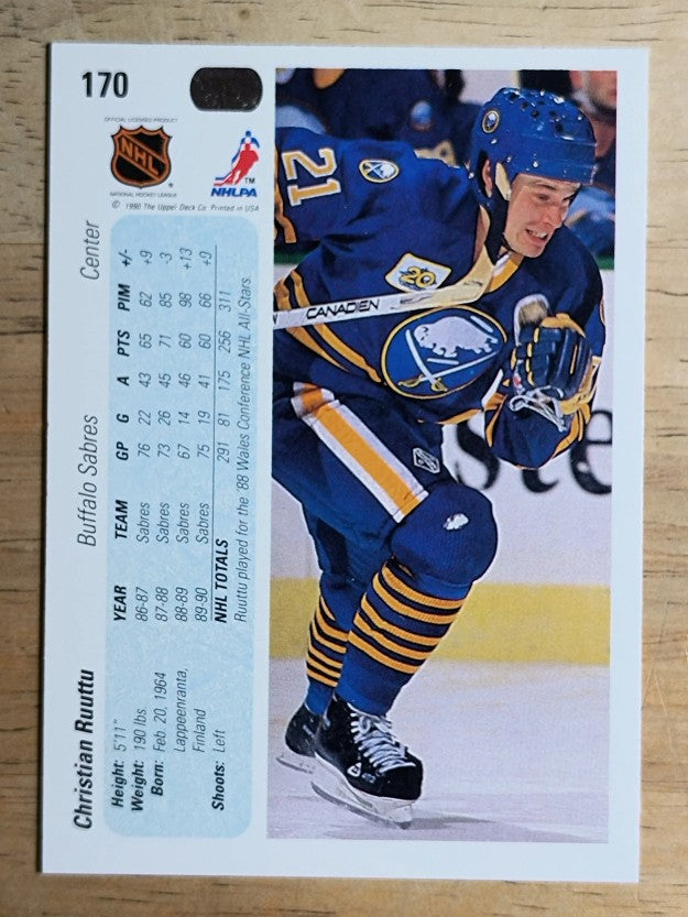 1990-91 Upper Deck #170 Christian Ruuttu