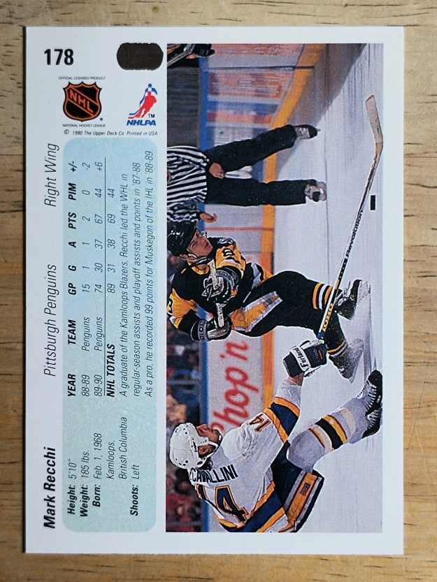 1990-91 Upper Deck #178 Mark Recchi RC