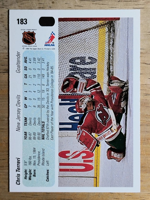 1990-91 Upper Deck #183 Chris Terreri RC