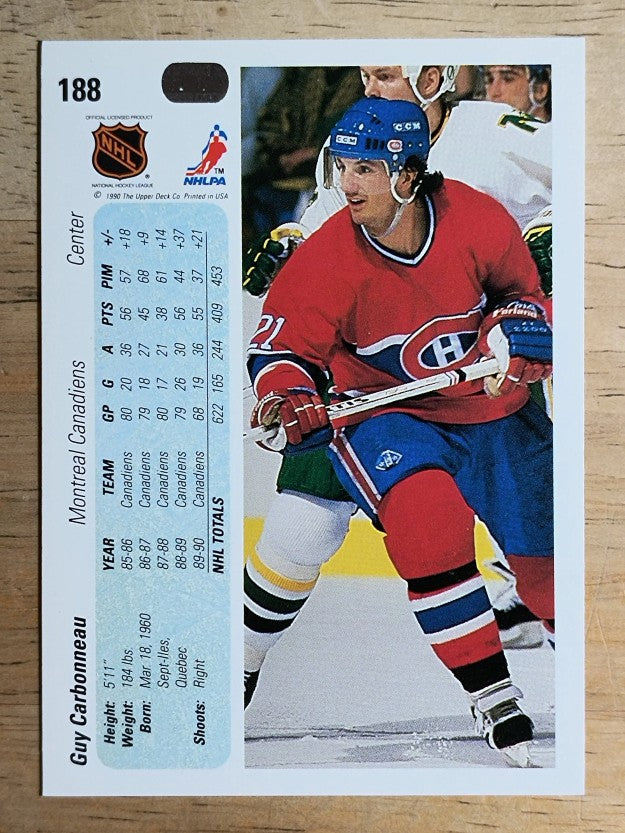 1990-91 Upper Deck #188 Guy Carbonneau