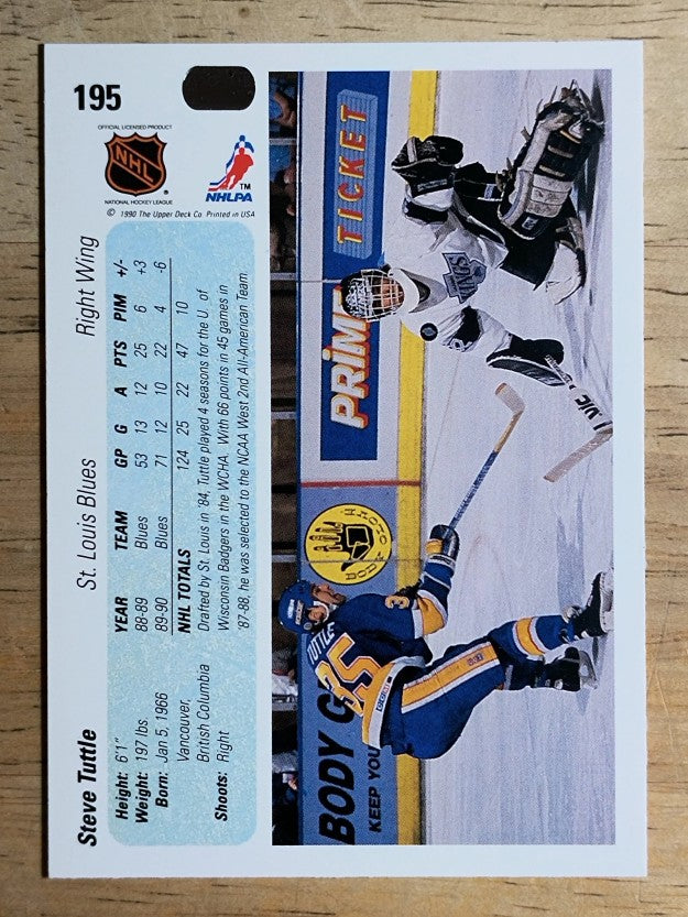 1990-91 Upper Deck #195 Steve Tuttle