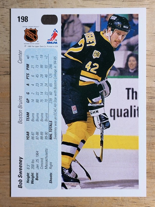 1990-91 Upper Deck #198 Bob Sweeney