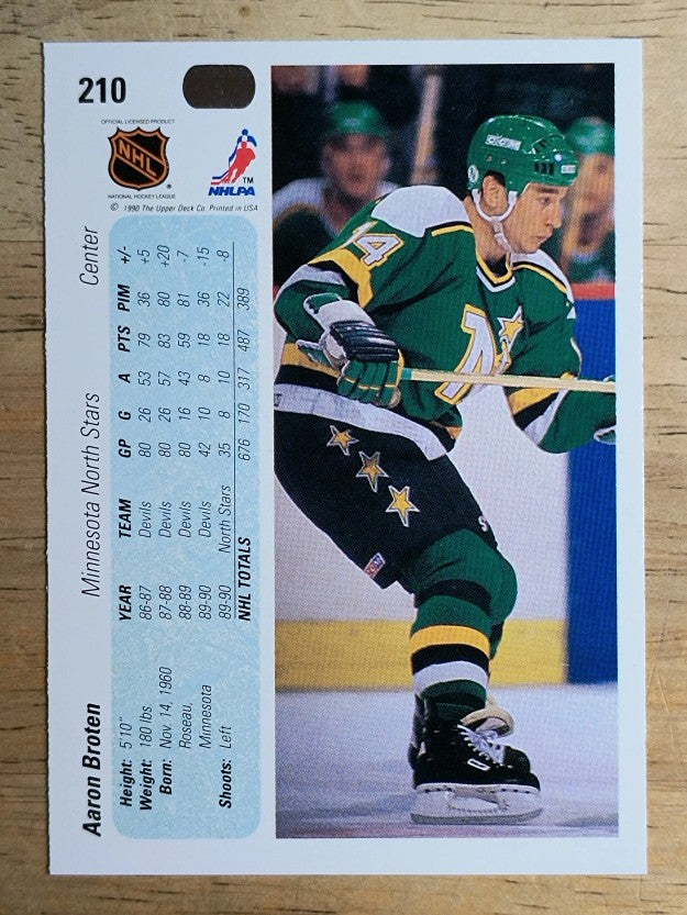 1990-91 Upper Deck #210 Aaron Broten
