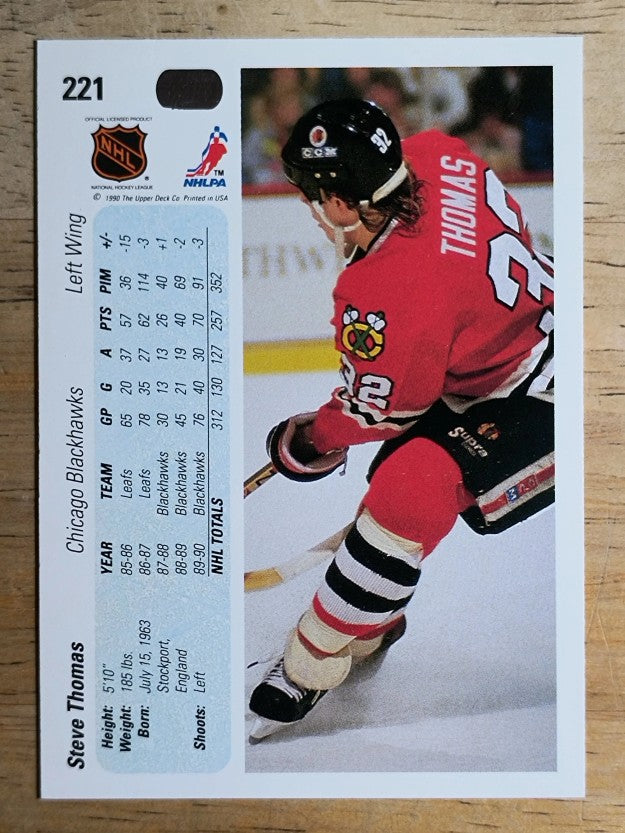 1990-91 Upper Deck #221 Steve Thomas