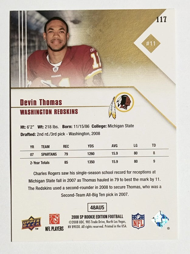 2008 SP Rookie Edition #117 Devin Thomas RC