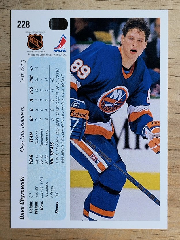 1990-91 Upper Deck #228 Dave Chyzowski RC