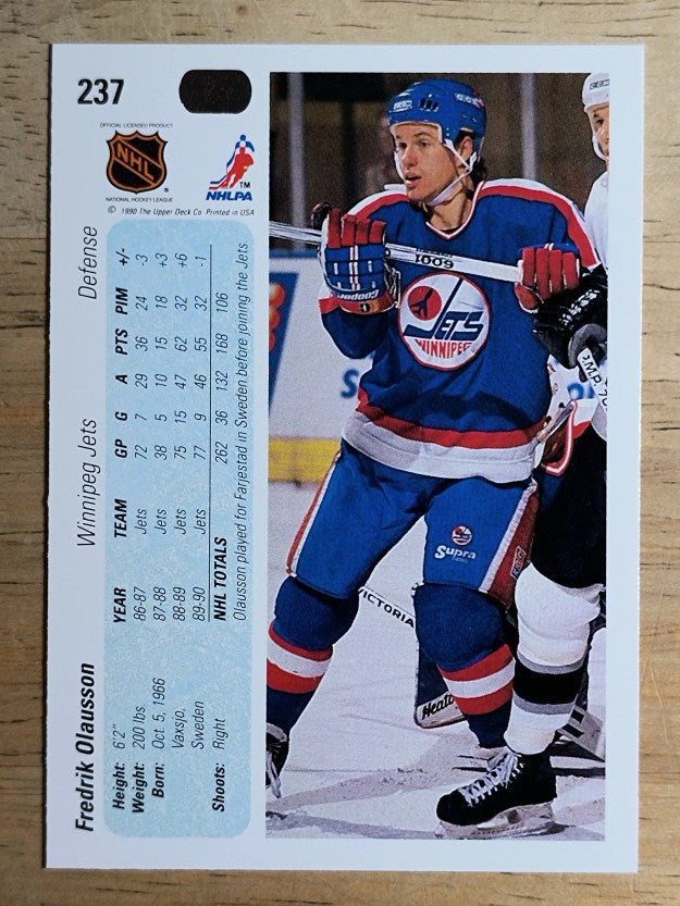 1990-91 Upper Deck #237 Fredrik Olausson
