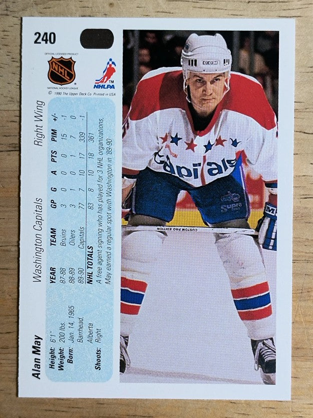 1990-91 Upper Deck #240 Alan May RC