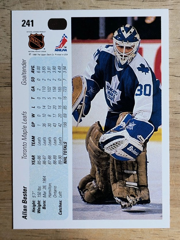 1990-91 Upper Deck #241 Allan Bester