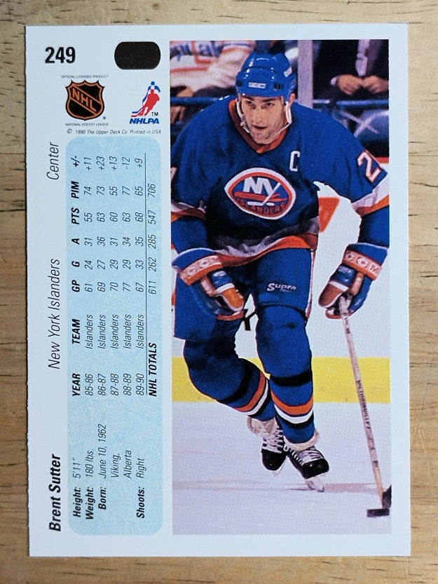 1990-91 Upper Deck #249 Brent Sutter