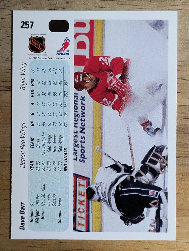 1990-91 Upper Deck #257 Dave Barr