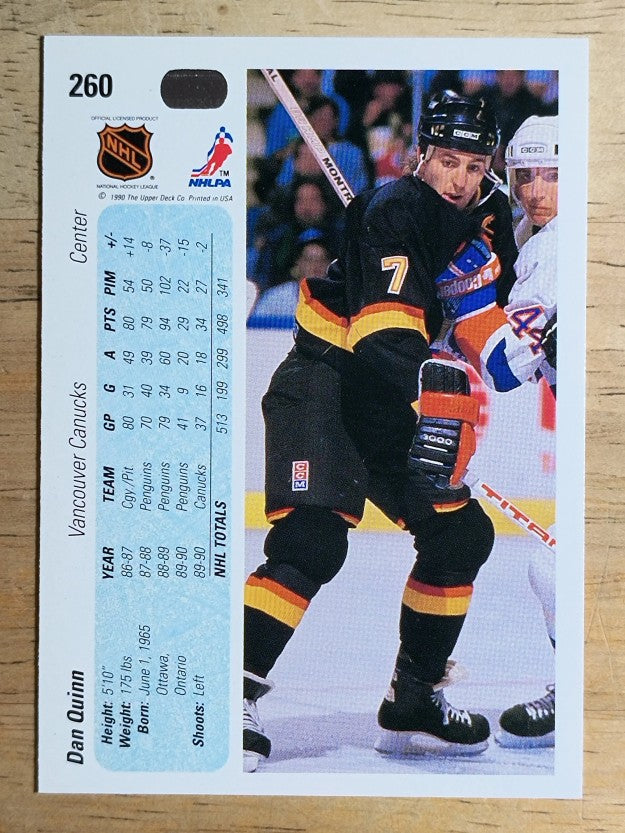 1990-91 Upper Deck #260 Dan Quinn