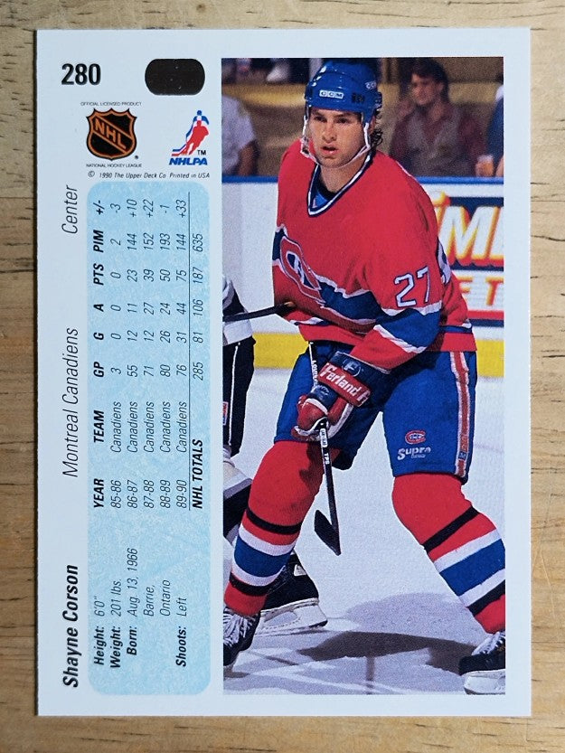 1990-91 Upper Deck #280 Shayne Corson