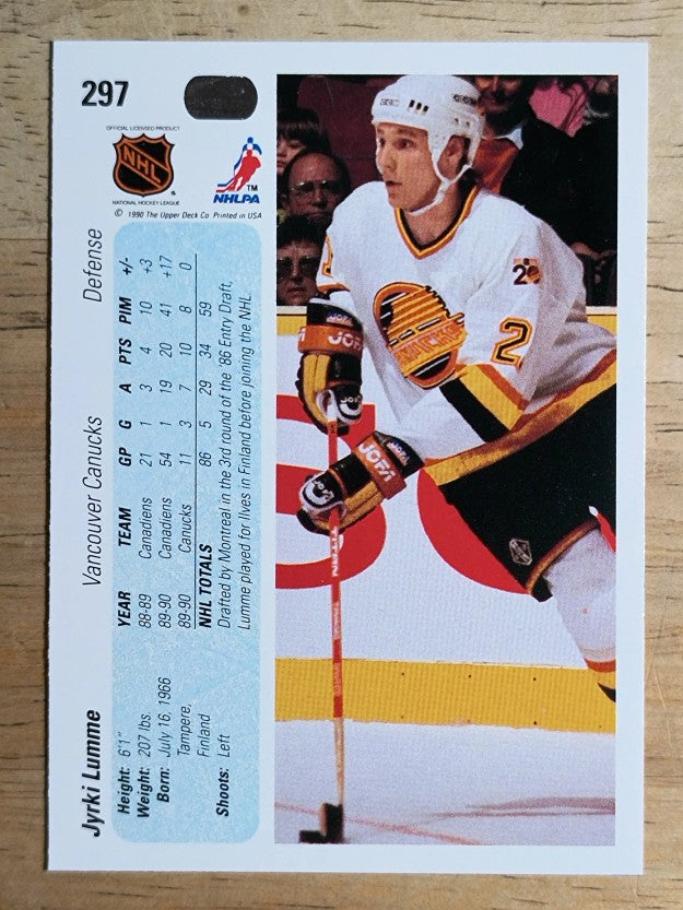 1990-91 Upper Deck #297 Jyrki Lumme RC