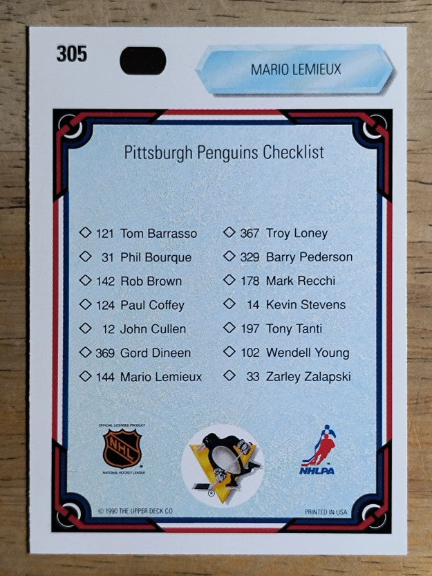 1990-91 Upper Deck #305 Mario Lemieux TC