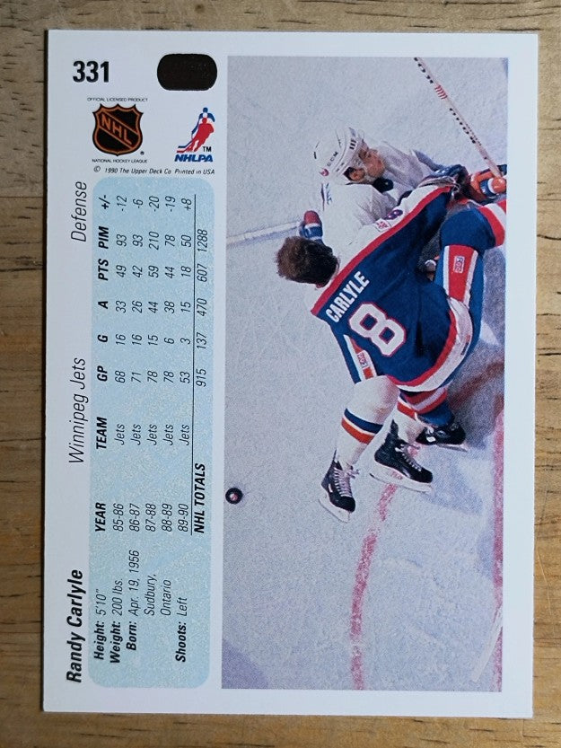 1990-91 Upper Deck #331 Randy Carlyle
