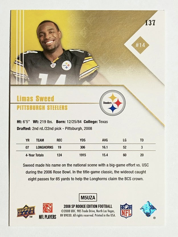 2008 SP Rookie Edition #137 Limas Sweed RC