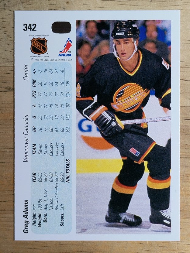1990-91 Upper Deck #342 Greg Adams