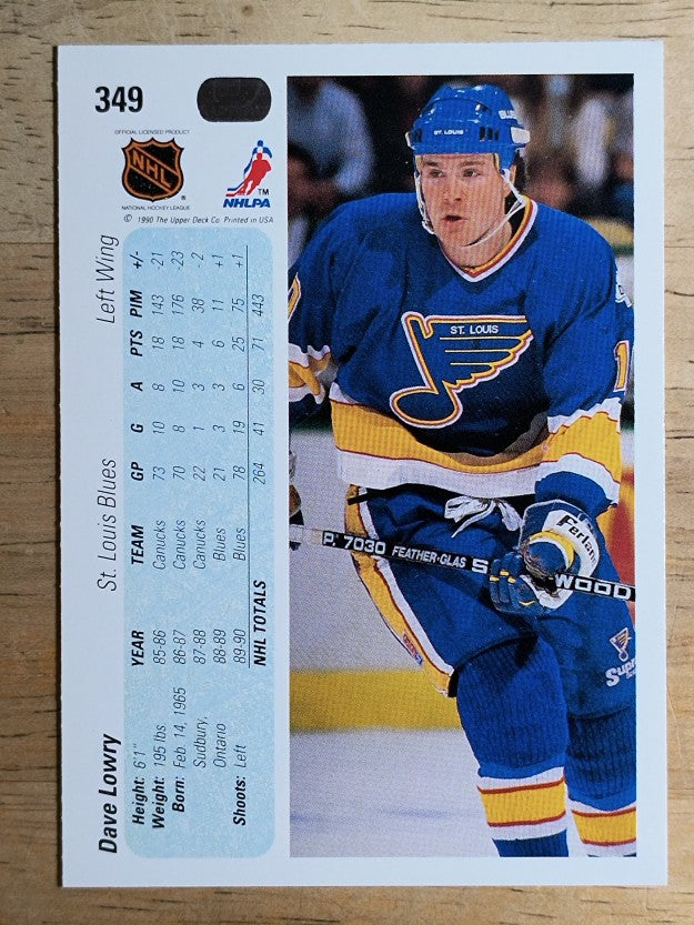 1990-91 Upper Deck #349 Dave Lowry RC