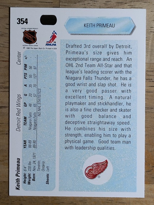 1990-91 Upper Deck #354 Keith Primeau RC