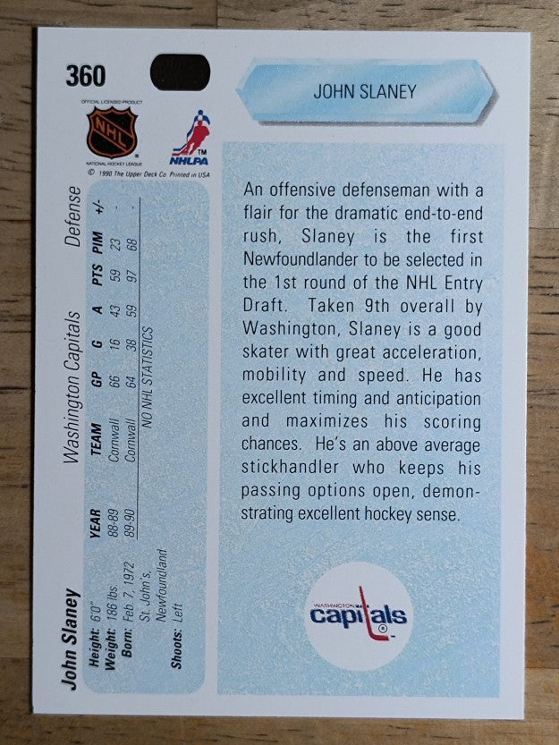 1990-91 Upper Deck #360 John Slaney RC