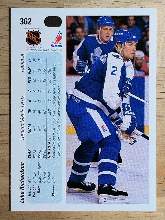 1990-91 Upper Deck #362 Luke Richardson