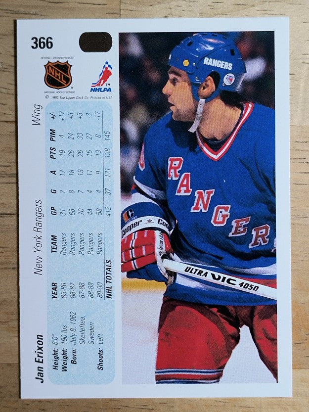 1990-91 Upper Deck #366 Jan Erixon