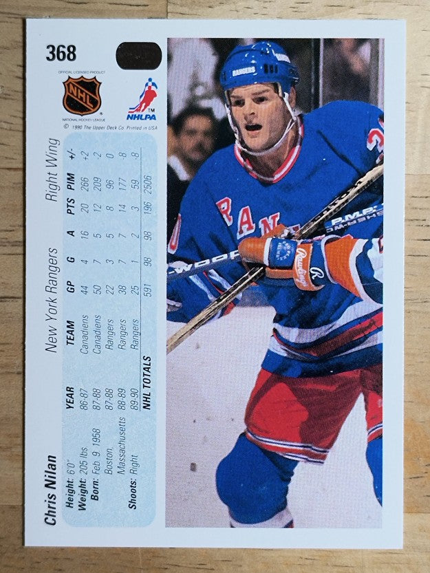 1990-91 Upper Deck #368 Chris Nilan