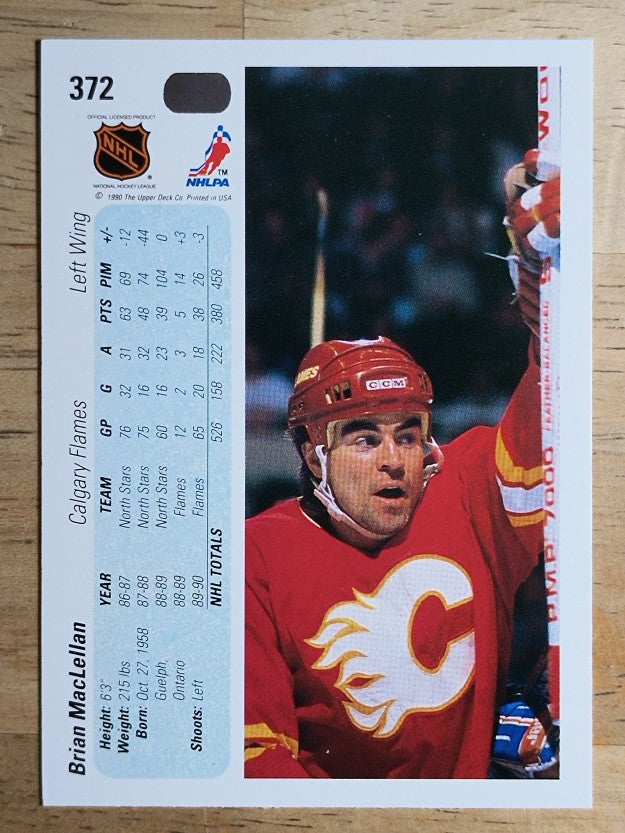 1990-91 Upper Deck #372 Brian MacLellan