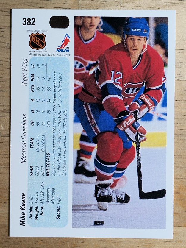 1990-91 Upper Deck #382 Mike Keane RC