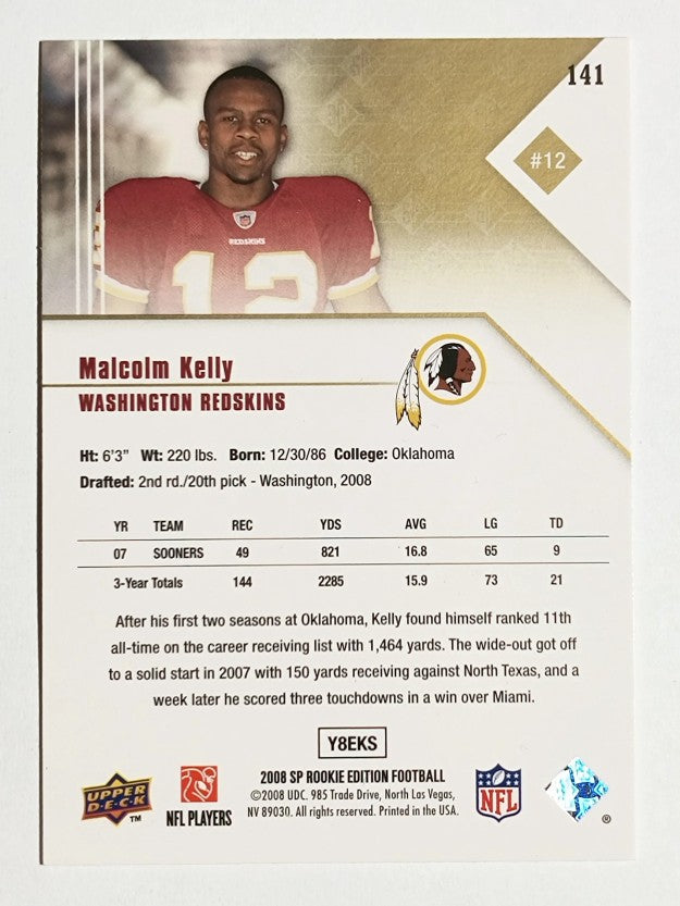 2008 SP Rookie Edition #141 Malcolm Kelly RC