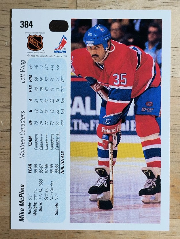 1990-91 Upper Deck #384 Mike McPhee
