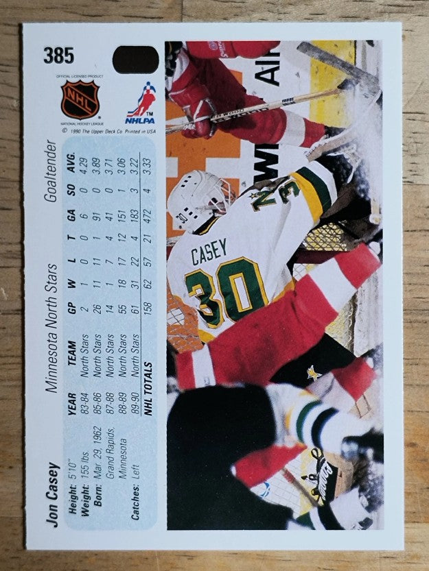 1990-91 Upper Deck #385 Jon Casey