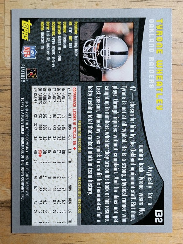 2001 Topps #132 Tyrone Wheatley