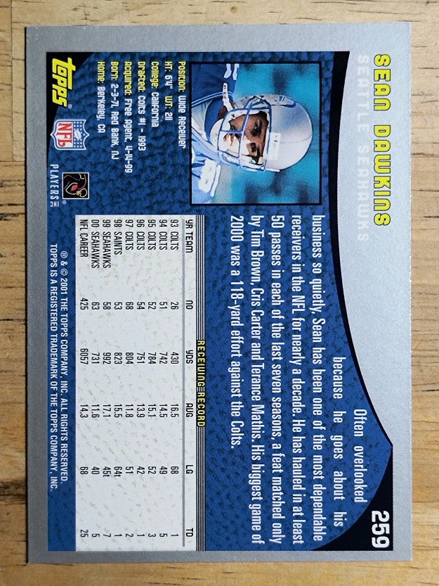 2001 Topps #259 Sean Dawkins