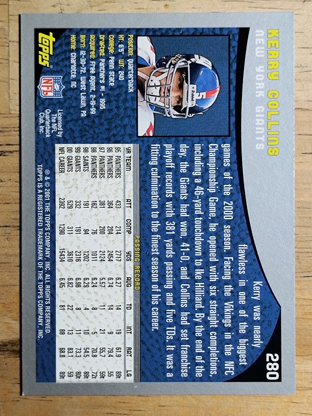 2001 Topps #280 Kerry Collins