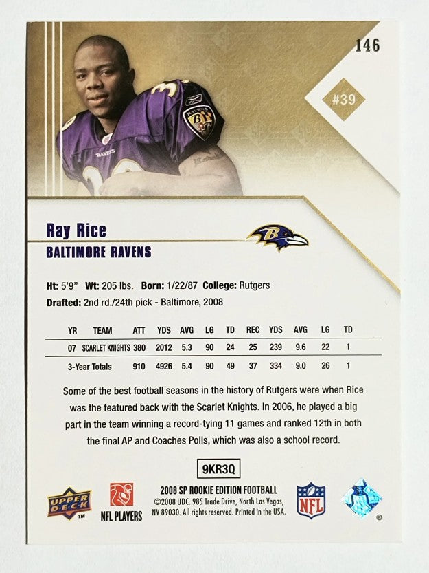 2008 SP Rookie Edition #146 Ray Rice RC
