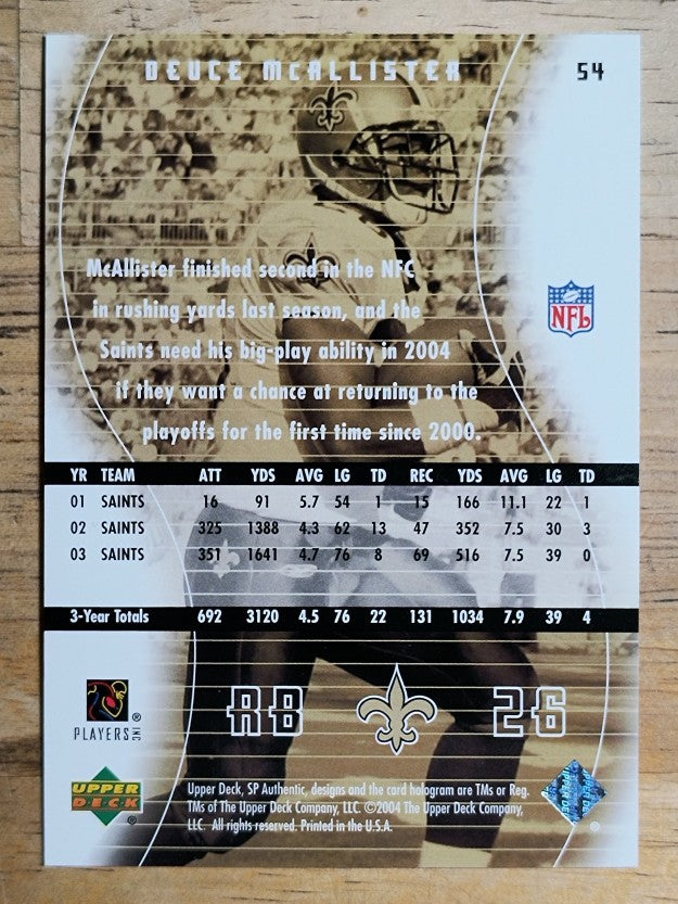 2004 SP Authentic #54 Deuce McAllister