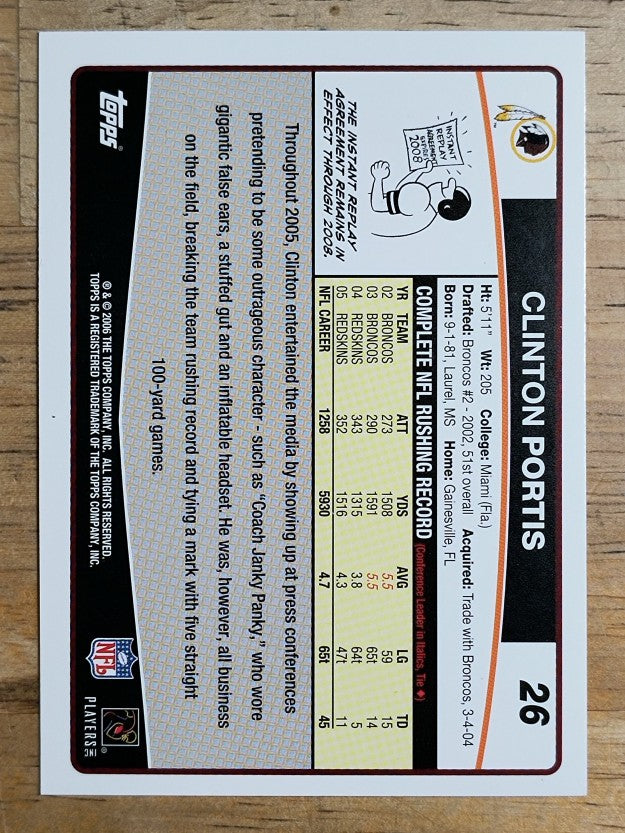2006 Topps #26 Clinton Portis