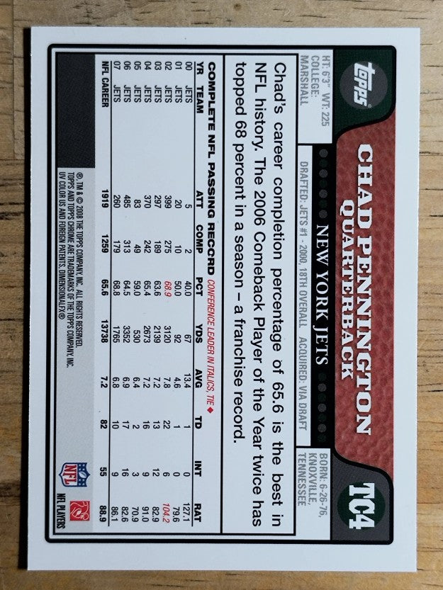 2008 Topps Chrome #TC4 Chad Pennington