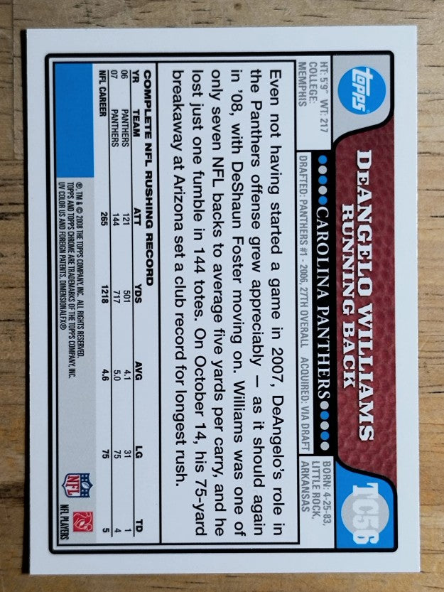 2008 Topps Chrome #TC56 DeAngelo Williams