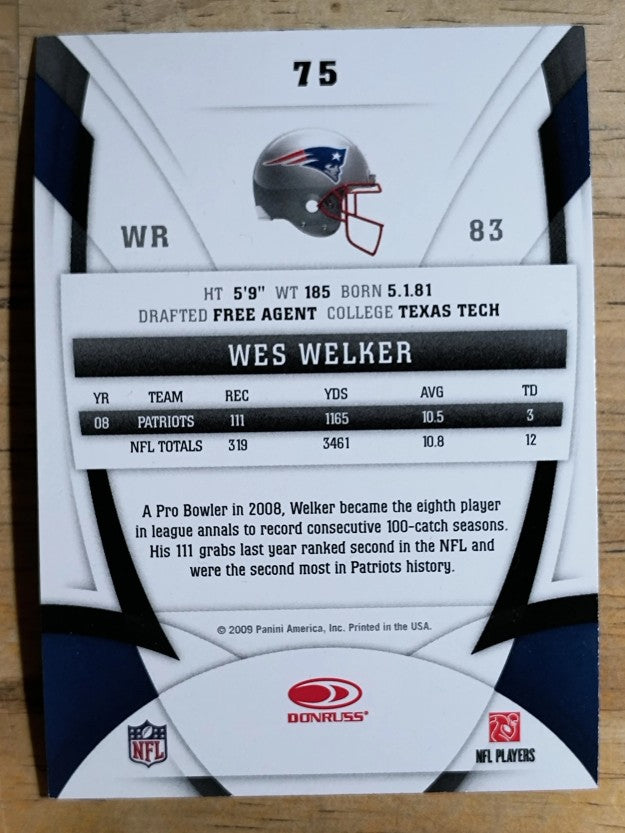 2009 Certified #75 Wes Welker