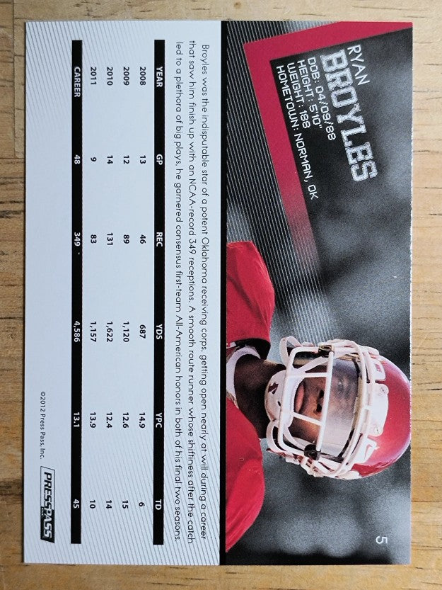 2012 Press Pass #5 Ryan Broyles