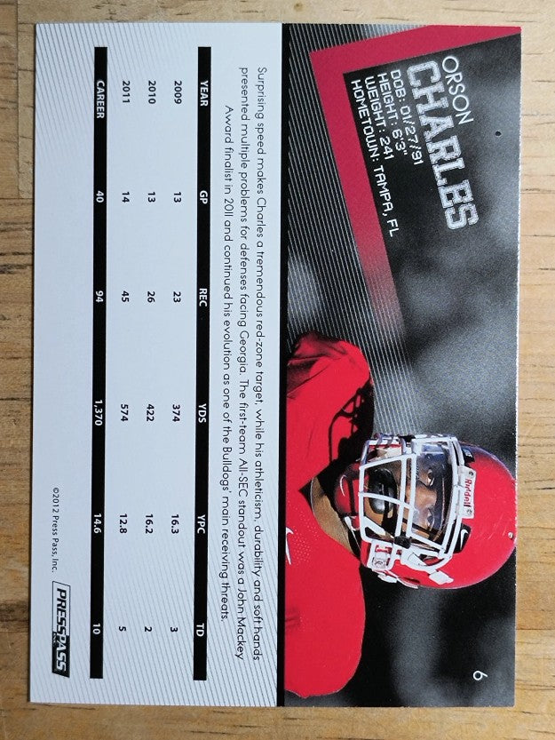 2012 Press Pass #6 Orson Charles