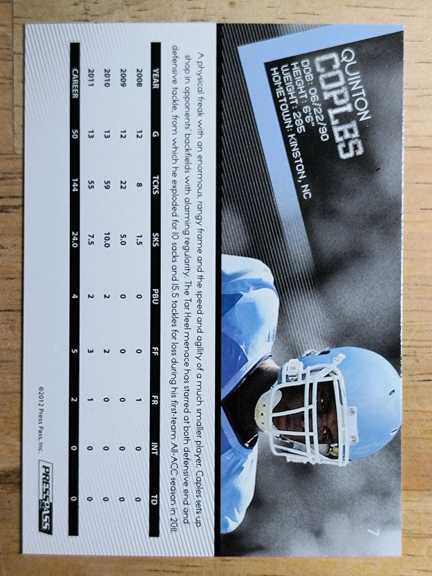 2012 Press Pass #7 Quinton Coples