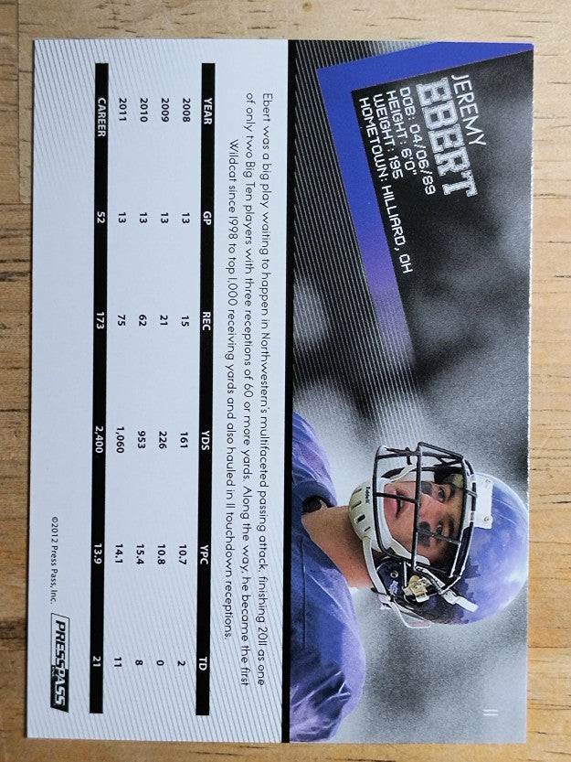 2012 Press Pass #11 Jeremy Ebert