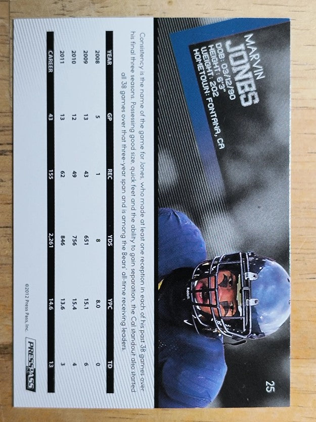 2012 Press Pass #25 Marvin Jones