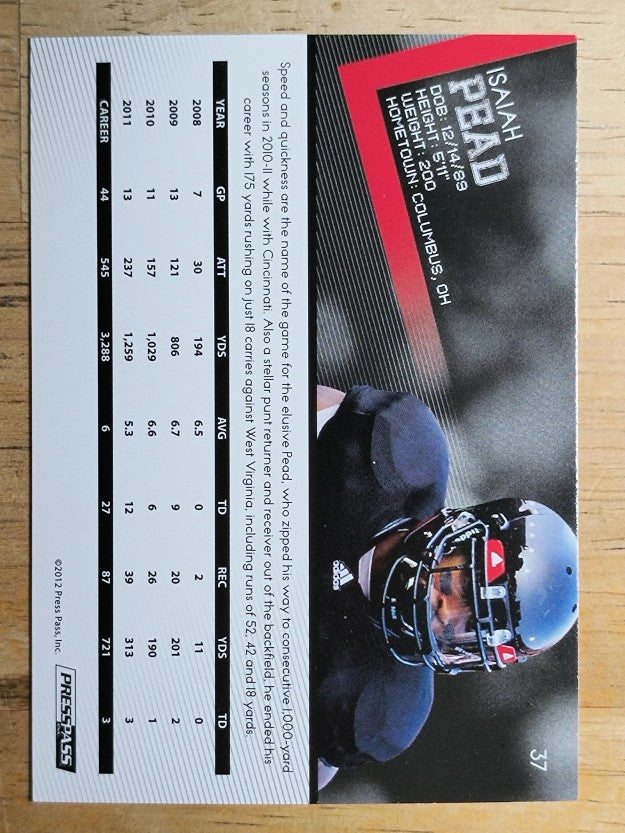 2012 Press Pass #37 Isaiah Pead