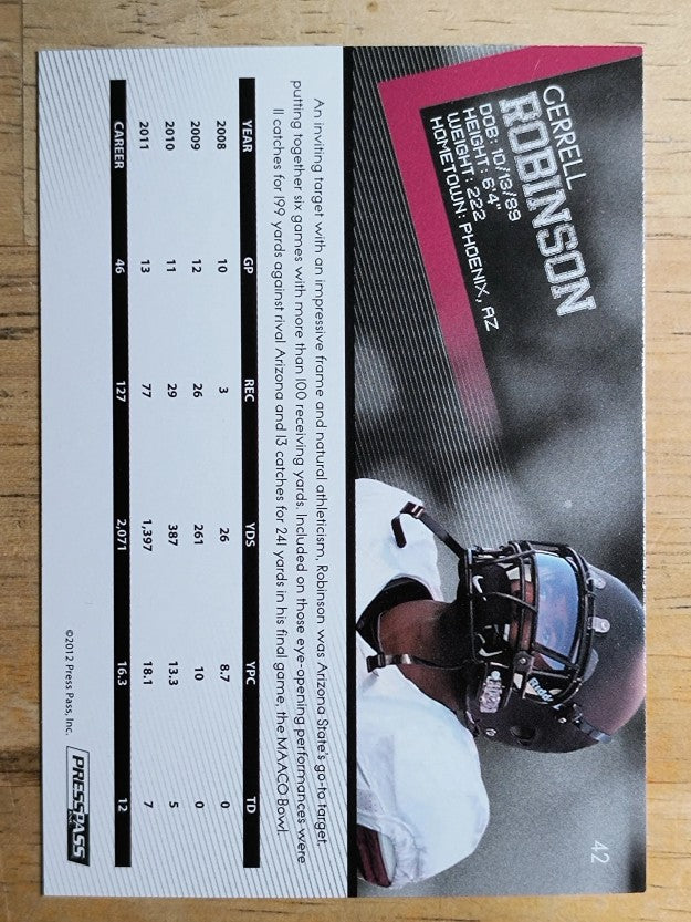 2012 Press Pass #42 Gerell Robinson