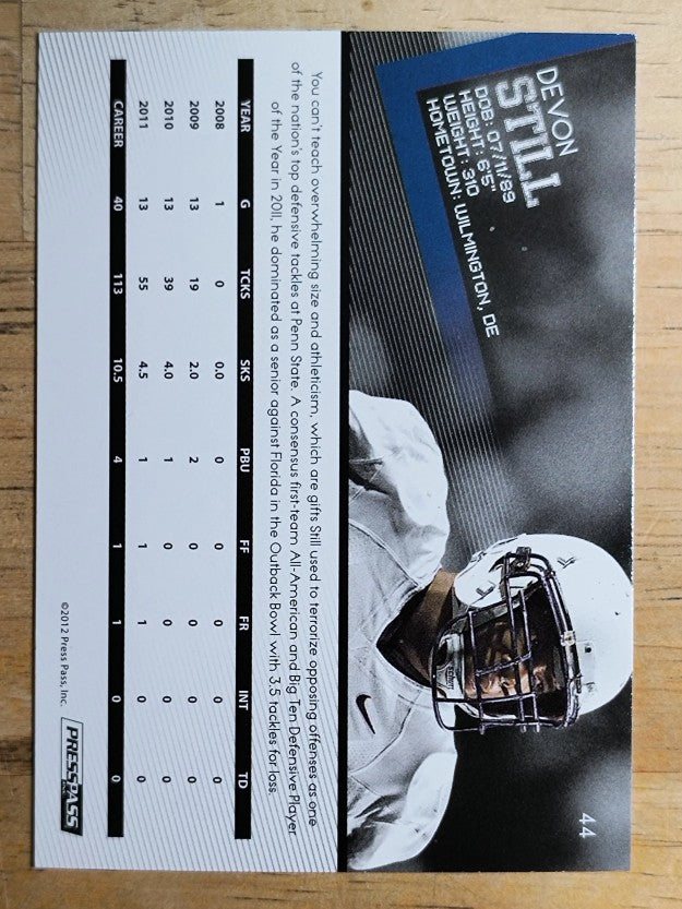 2012 Press Pass #44 Devon Still